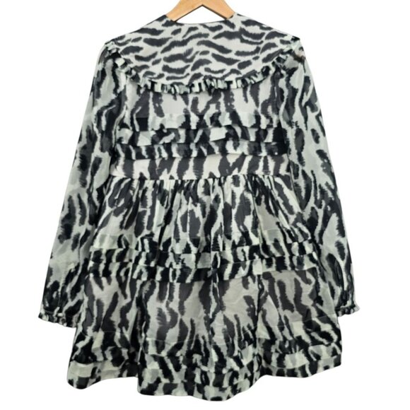 Anthropologie Maeve Womens XXS Long Sleeve Collared Sheer Mini‎ Dress NWT - Picture 8 of 16